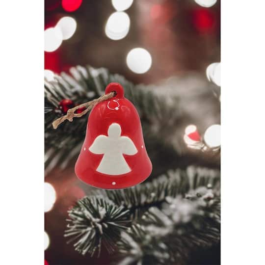 Wizardi Christmas Ceramic Ornament Angel Bell